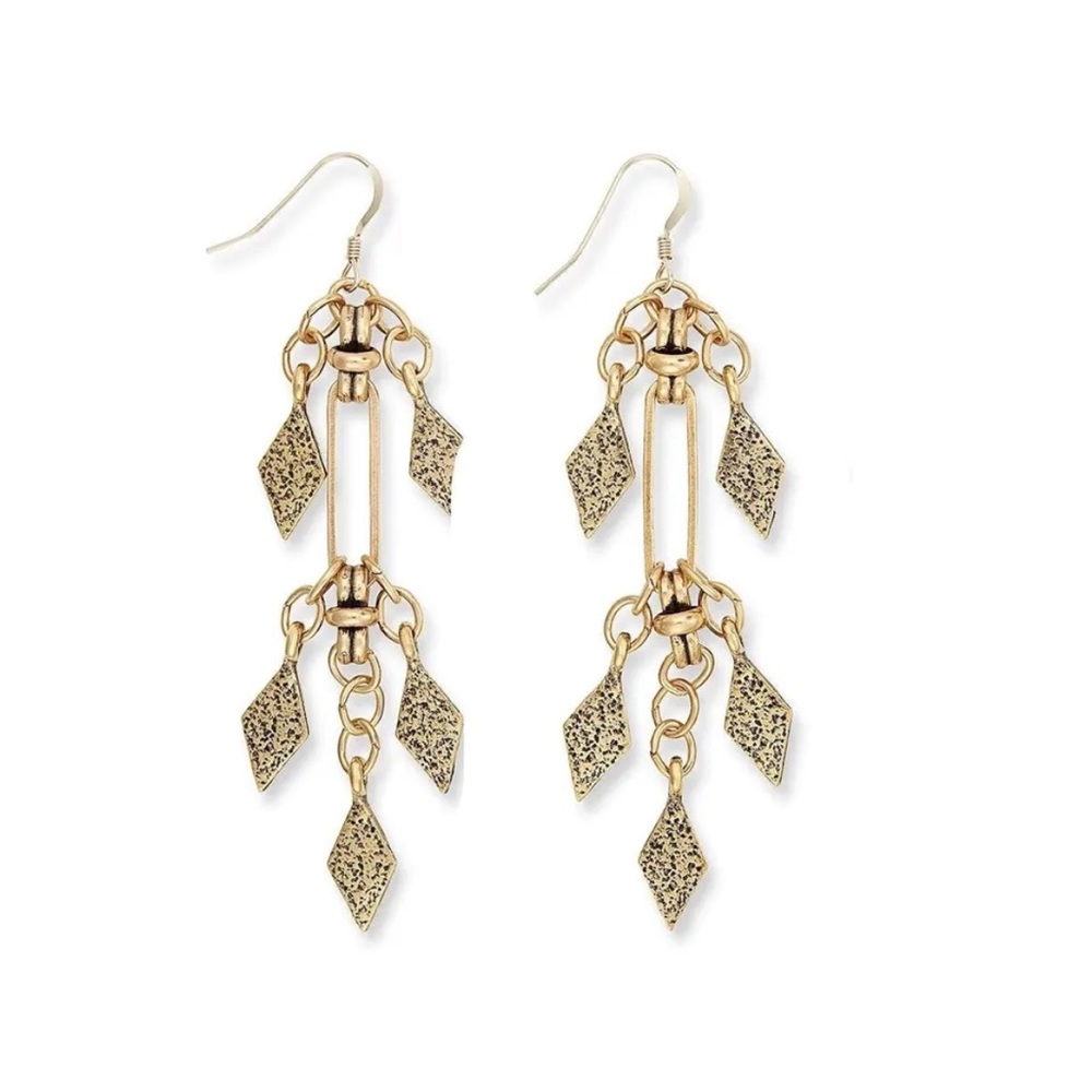 ALEX AND ANI Spear Drop Earrings, Rafaelian Gold, New with Tags & Gift Box!